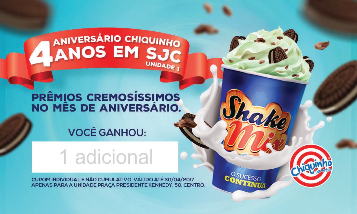 Raspadinha promocional Chiquinho